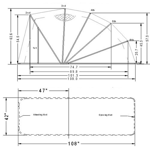 DIMENSIONS - Bike Barn Enclosed Motorcycle Cover Standard Model